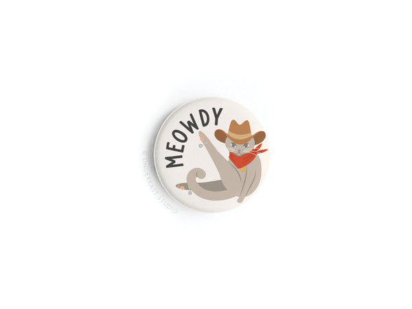 Meowdy Button Magnet