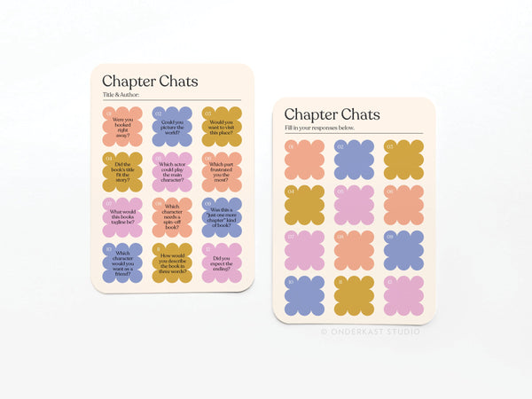 Chapter Chats Book Review Card Set
