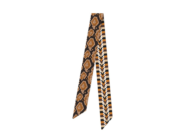 Bronze Snakeskin Skinny Scarf