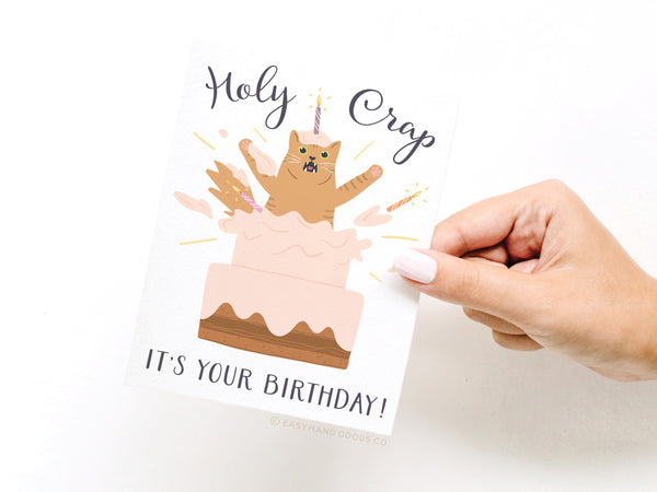 Holy Crap It’s Your Birthday Cat Greeting Card - RS