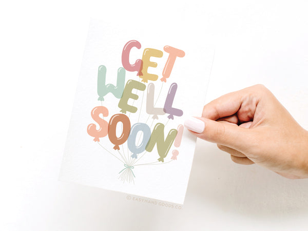 Get Well Soon Balloons Greeting Card - DS