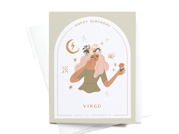 Happy Birthday Virgo Zodiac Greeting Card – RS