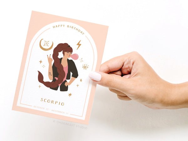 Happy Birthday Scorpio Zodiac Greeting Card – RS