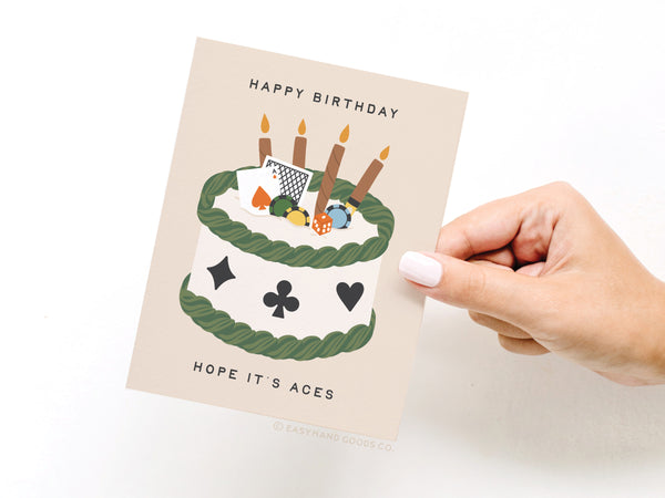 Aces Poker Birthday Greeting Card - RS