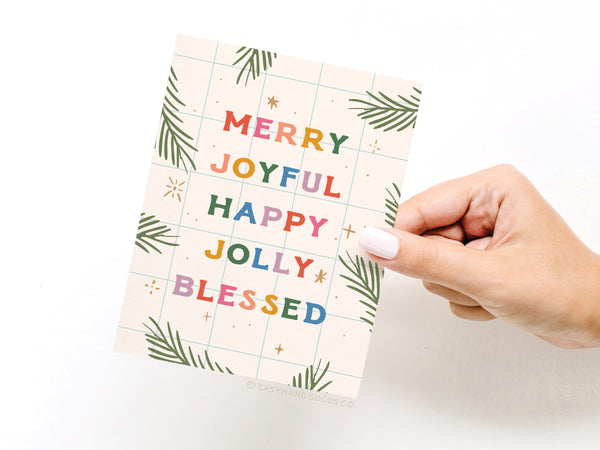Merry Joyful Christmas Spruce Greeting Card - HS