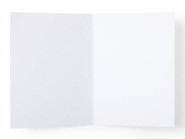 A blank white card from Onderkast Studio, shown open on a white background—perfect for creating your own Youre a Sprinkle Donut Greeting Card with a premium touch.
