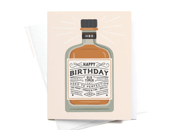 Happy Birthday Whiskey Bottle Greeting Card – RS