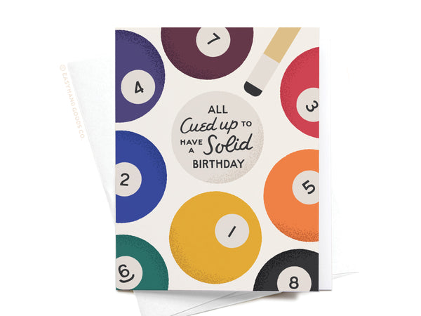 All Cued Up Billiards Birthday Greeting Card  - RS