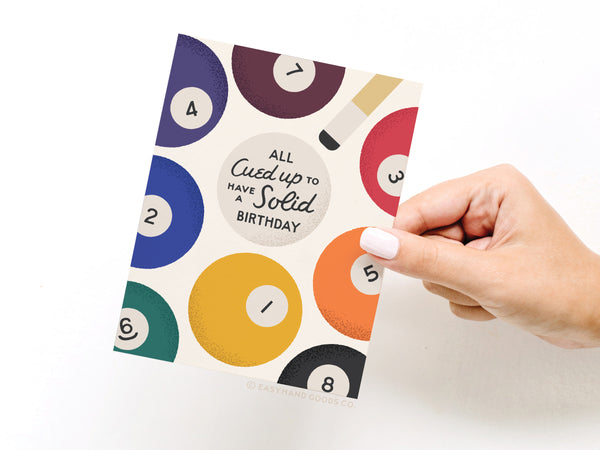 All Cued Up Billiards Birthday Greeting Card  - RS