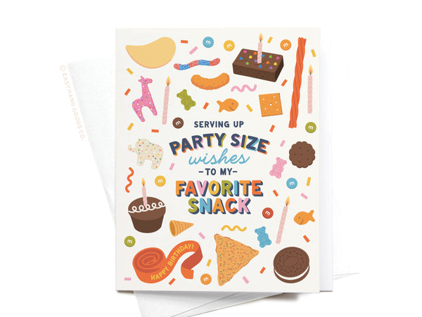 Party Size Wishes to My Favorite Snack Greeting Card – RS