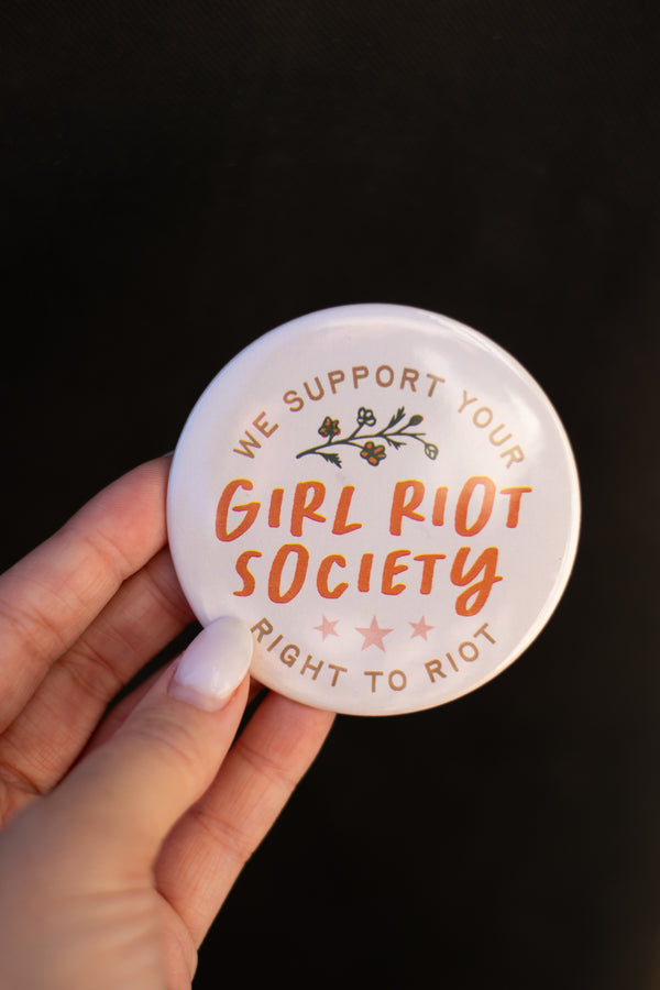 Girl Riot Society Round Pin - Floral