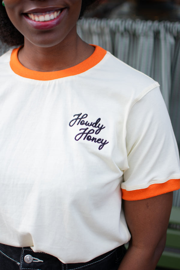 Howdy Honey Crop Ringer Tee