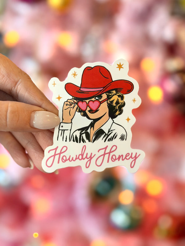 Howdy Honey Cowgirl Die Cut Sticker