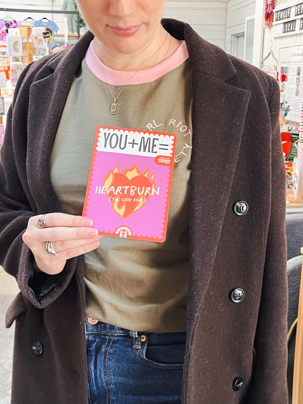 PresentCard™ You + Me = Heartburn Anniversary Card