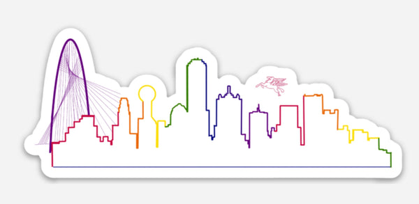 Dallas Skyline  Sticker - rainbow - small
