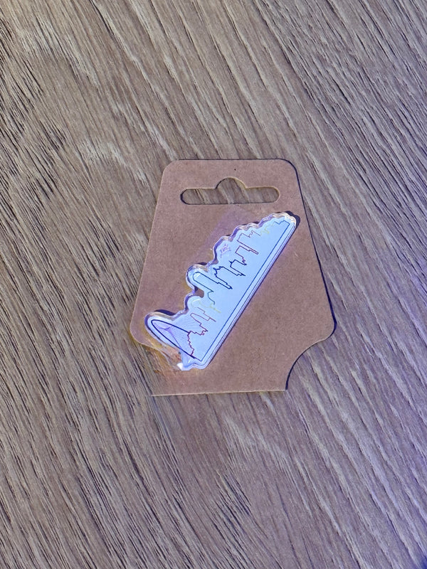 Single Acrylic Charm Rainbow Dallas Skyline