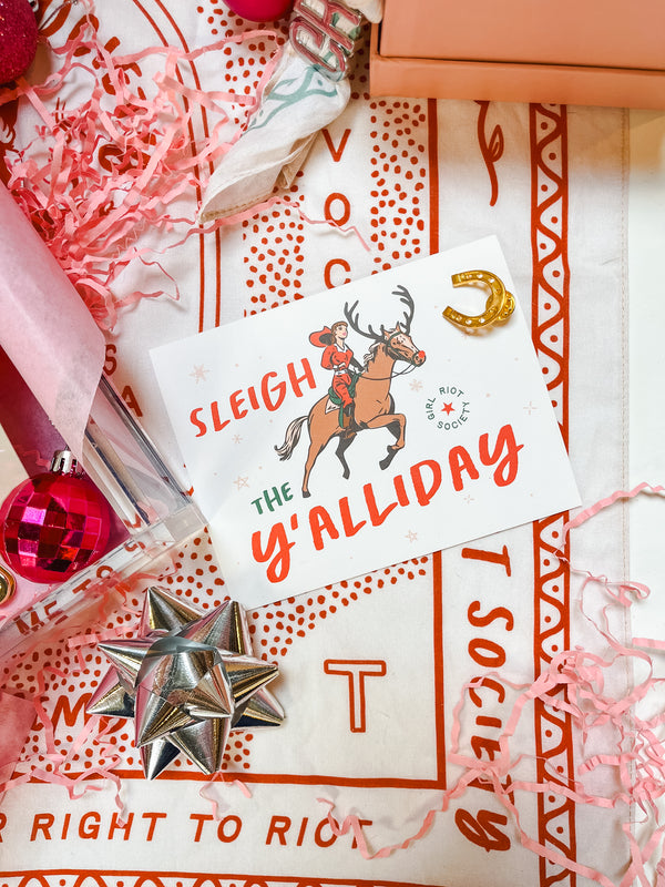 Sleigh the Y'alliday Holiday Greeting Card