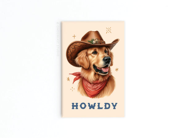 Howldy Cowboy Dog Refrigerator Magnet