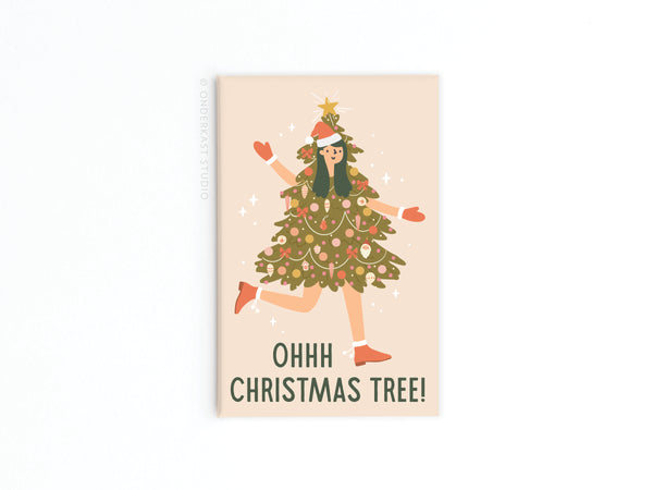 Ohh Christmas Tree Girl Refrigerator Magnet