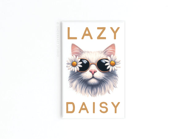 Lazy Daisy Cat Refrigerator Magnet