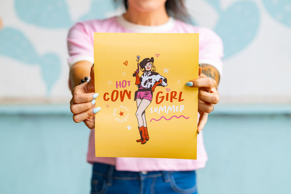 Hot Cowgirl Summer Art Print