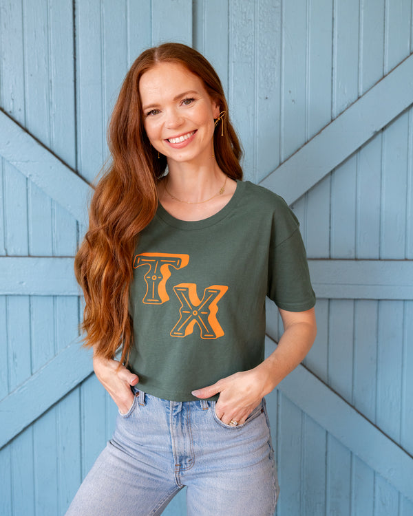 Texas "TX" Crop Tee