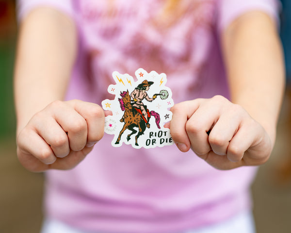 Girl Riot Society Die Cut Sticker - Riot Or Die - Wholesale