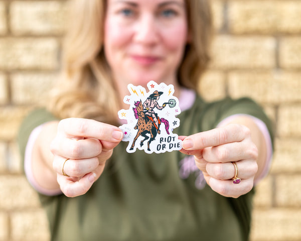 Girl Riot Society Die Cut Sticker - Riot Or Die - Wholesale