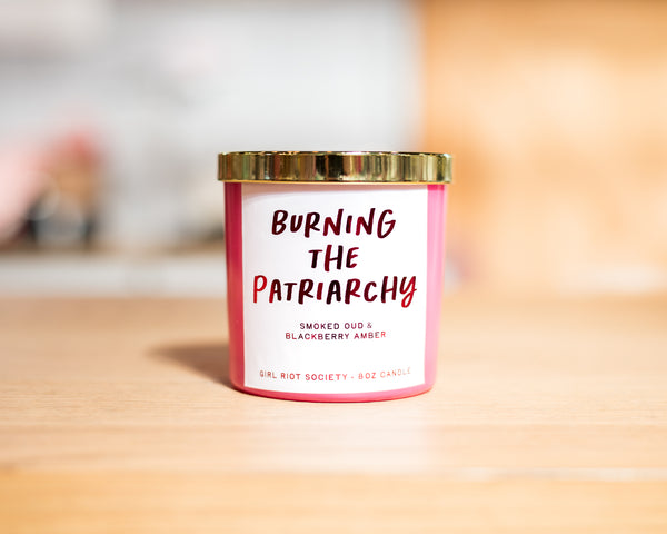 Burning the Patriarchy Girl Riot Society Hot Pink Candle - 8oz