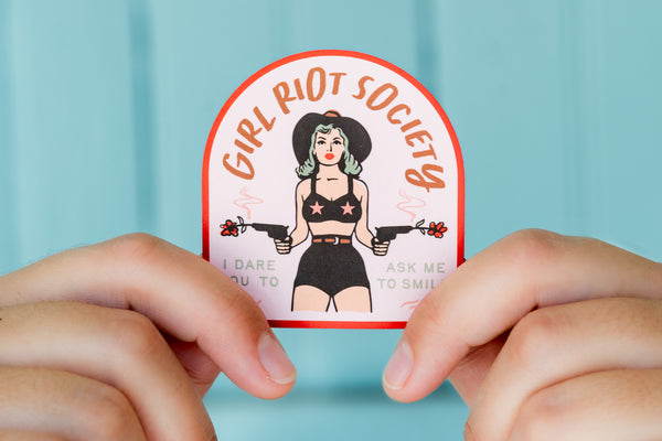 Girl Riot Society Die Cut Sticker (Light Skin) - Wholesale