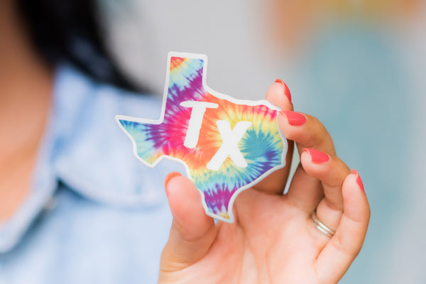 PRIDE Texas Tie-Dye Sticker - Wholesale