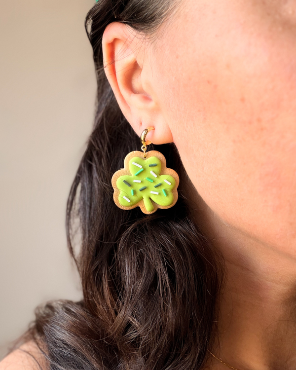 Clover Sugar Cookie Earrings