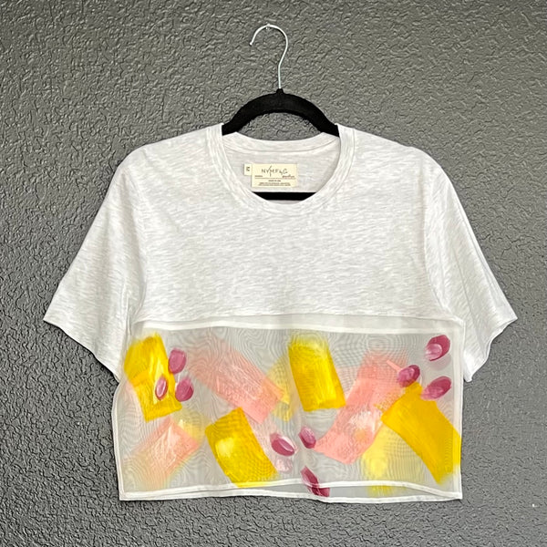 Painted Sheer Crop Sport Top