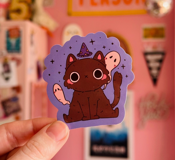 Haunted Cat Sticker