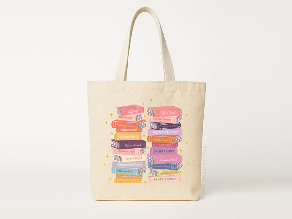 Smut Book Stack Tote Bag