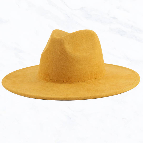 Suede Large Eaves Peach Top Fedora Hat