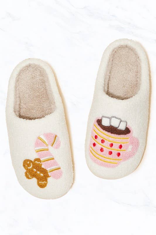 Gingerbread Man & Hot Chocolate Slippers