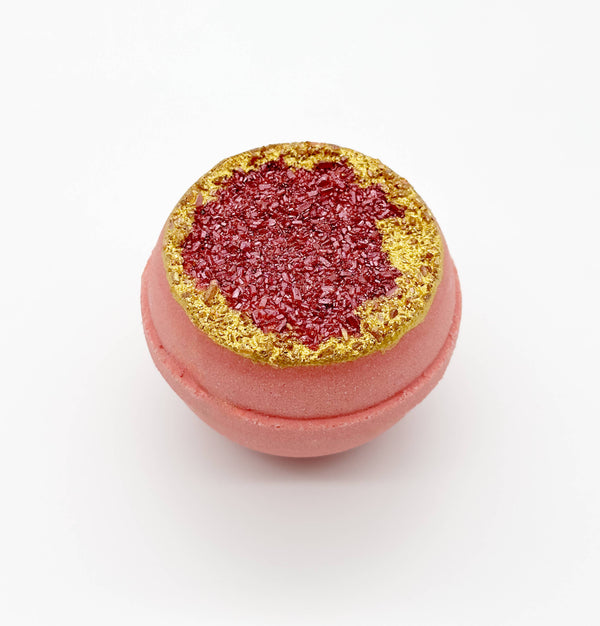 Crystal Geode Bath Bomb - Ruby Red and Gold