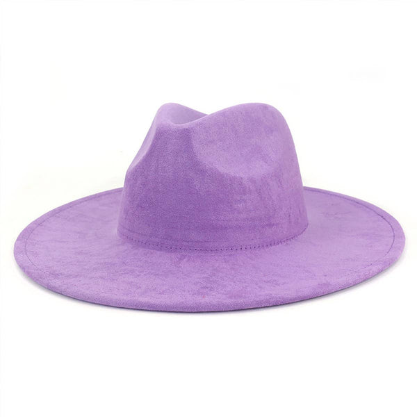 Suede Large Eaves Peach Top Fedora Hat