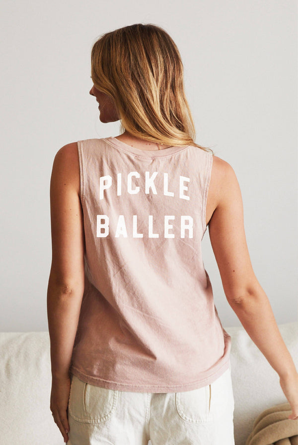 Pickle Baller Front and Back Mineral Graphic Tank Top