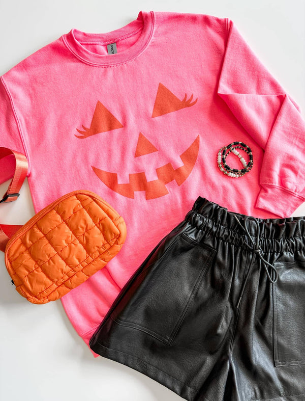 Halloween Pumpkin Face Crewneck Sweatshirt