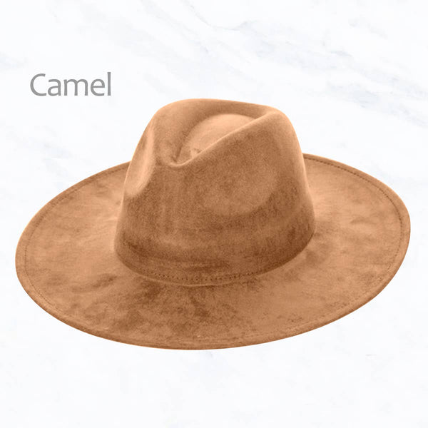 Suede Large Eaves Peach Top Fedora Hat