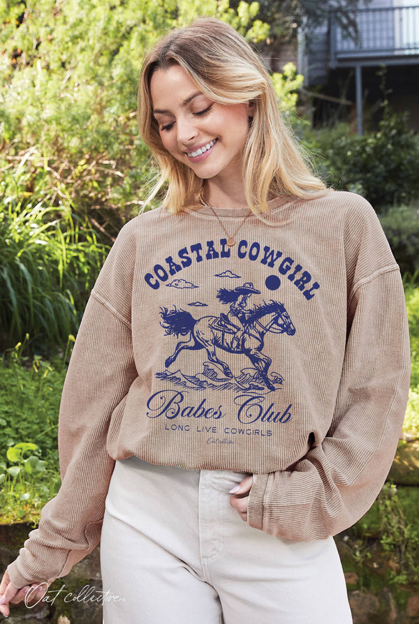 Coastal Cowgirl Babes Club Thermal Vintage Pullover