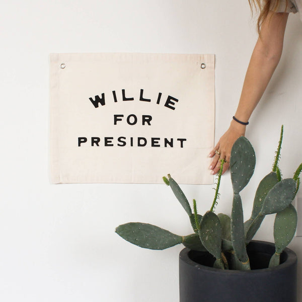 Willie for President Canvas Banner