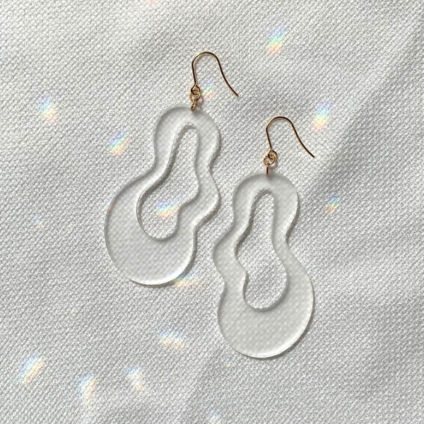 Frosted Blob Acrylic Earrings - 1