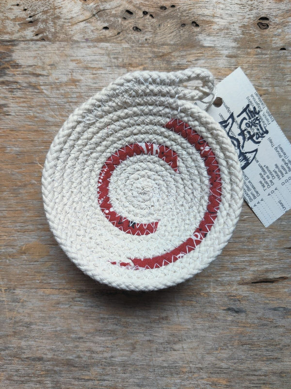 Small Cotton Rope Bowl - Bandana Red - 1