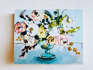 8x10 Floral Vase Print on cradled wood - 1