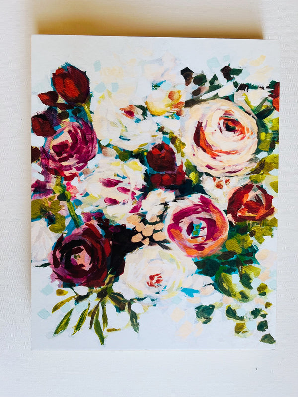 11x14 Rose Print on cradled wood - 1