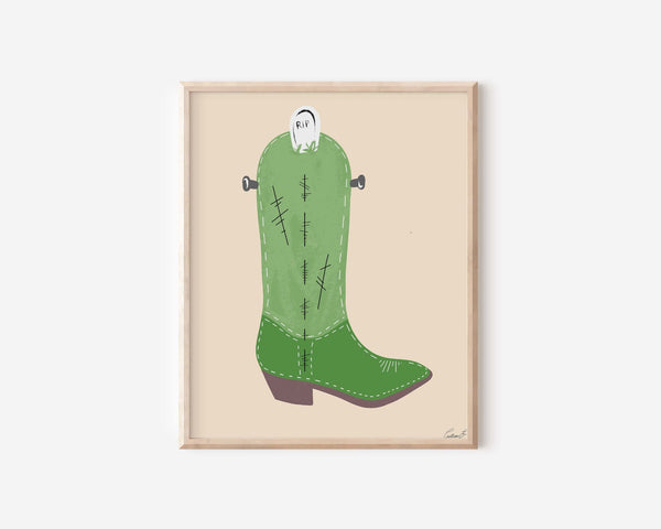 Frankenstein Halloween Boot Art Print - 1