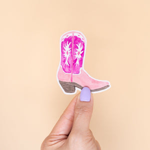 Cowboy Boot Sticker - Pink - 1